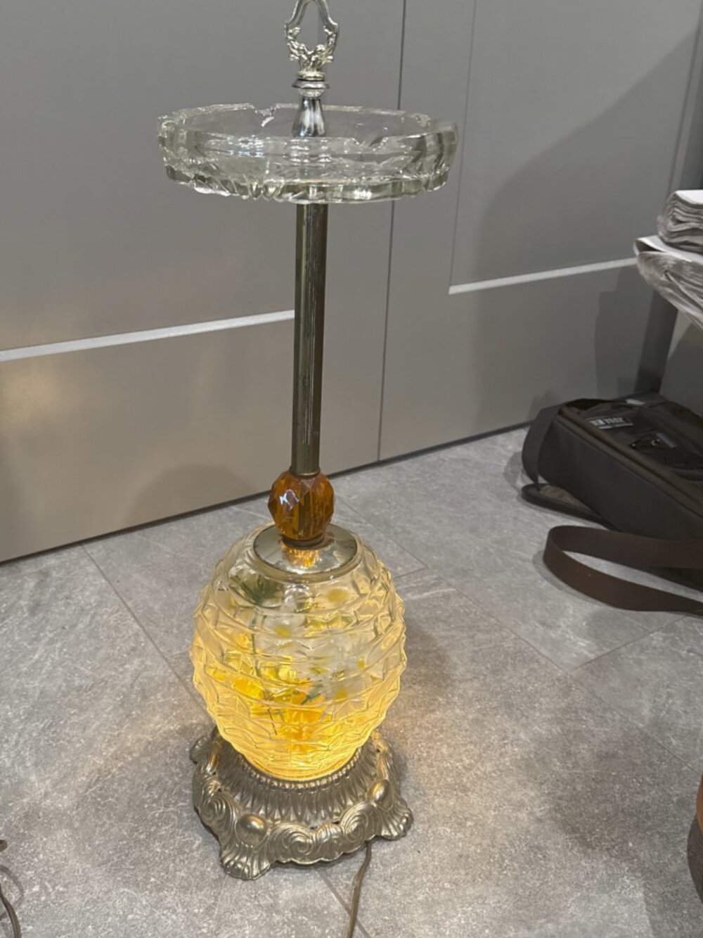 Vintage EF & EF Lighted Smoking Stand 1972